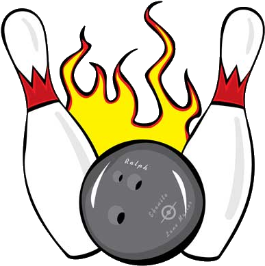 Hard Rock Lanes - Bowling Pin On Fire (406x406)