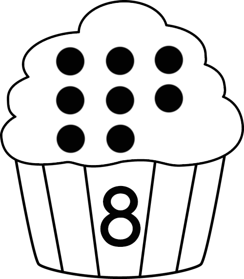 Math Games, Number Activities, Ten Frames, Cleopatra, - Birthday Cupcake Clipart Black And White (500x573)