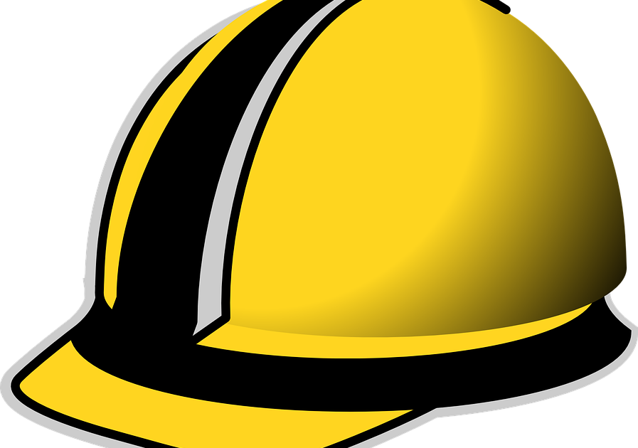 Hard Hat Cartoon - Inşaat Kaskı Png (897x630)