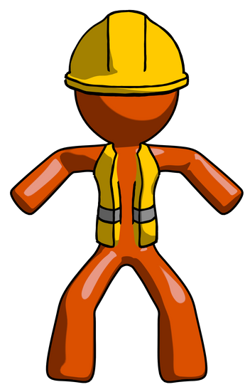 Orange Construction Worker Contractor Male Sumo Wrestling - Sumo (354x550)