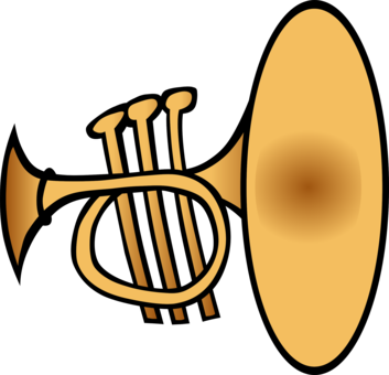 Trumpet French Horns Mellophone Bugle - Trumpet Clipart (353x340)