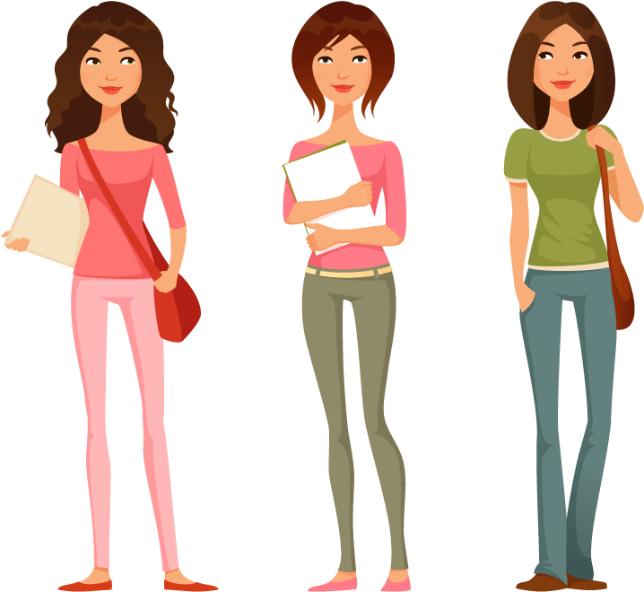 Sad Clipart College Student - Cartoon Image Of A Teenage Girl (800x747)