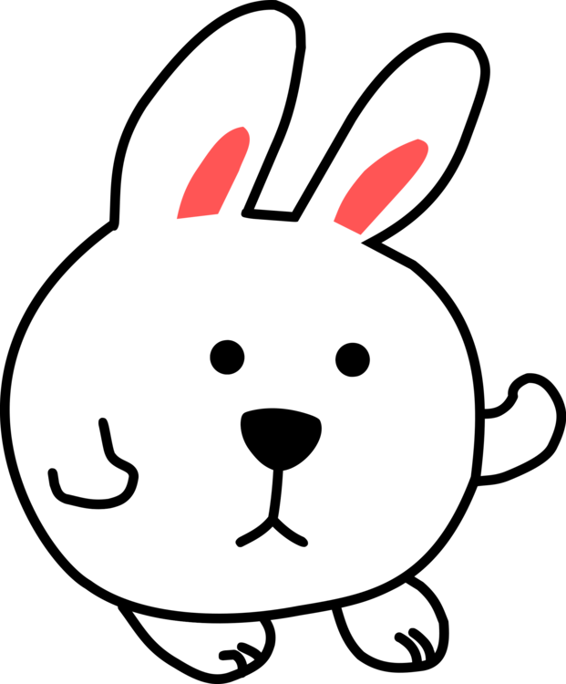 Domestic Rabbit Hare European Rabbit Line Art - Rabbit (621x750)