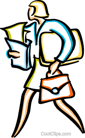 Businesswomen With Files Royalty Free Vector Clip Art - Стенгазета Ко Дню Учителя (296x480)