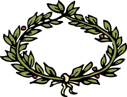 Laurel Wreath Bay Laurel Olive Wreath Crown - Corona D Alloro Disegno (443x340)
