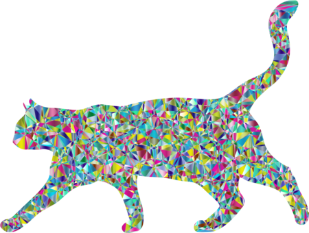 Cat Animal Silhouettes Drawing Chat - Crystal Cat (450x340)