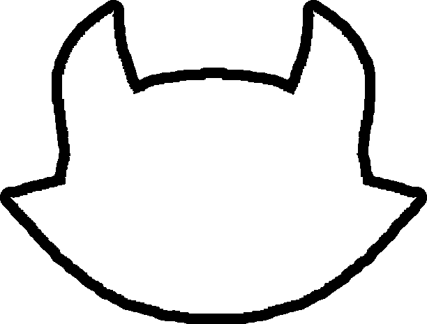 Word God Outline Clipart - Cat Face Outline Transparent (612x465)