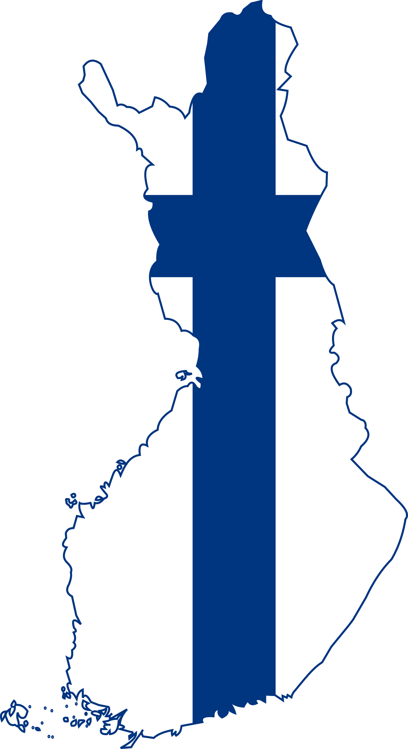 Clipart Finland Map With Flag Country Western Clip - Finland Map Flag (1310x2400)