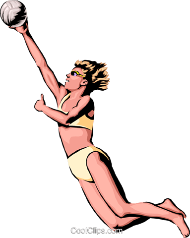 Volleyball Player Spiking Ball Royalty Free Vector - Animated Volleyball Player (383x480)