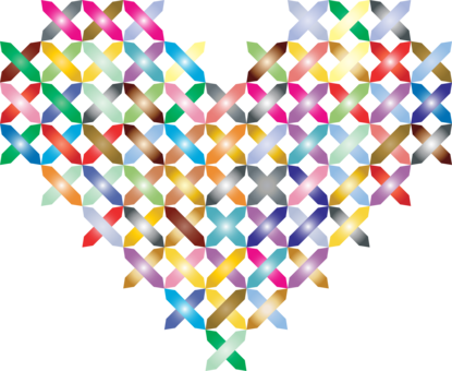 Heart Chaos Theory Fractal Shape Computer Icons - Corazon Punto De Cruz (415x340)