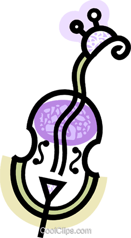 Colorful Bass Violin Royalty Free Vector Clip Art Illustration - Colorful Bass Violin Royalty Free Vector Clip Art Illustration (265x480)