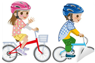 Kids Riding Bicycle,helmet, Isolated Wall Mural • Pixers® - Jugar En La Bicicleta (400x400)