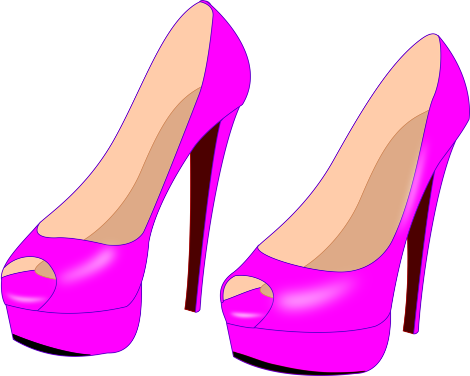 Clip Art Freeuse Heeled Shoe Stiletto Court - Desenho De Sapato De Salto Vermelho (938x750)
