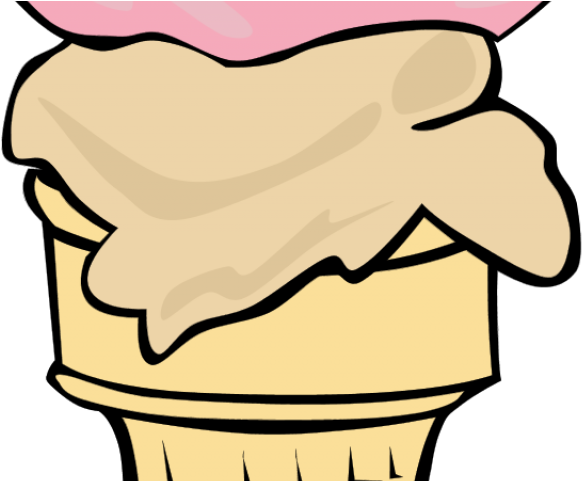 Cream Clipart Vector - Clip Art Pink Ice Cream Cone (640x480)