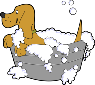 Puppy Chihuahua Dog Grooming Pet Clip Art Christmas - Dog In The Tub Clipart (380x340)