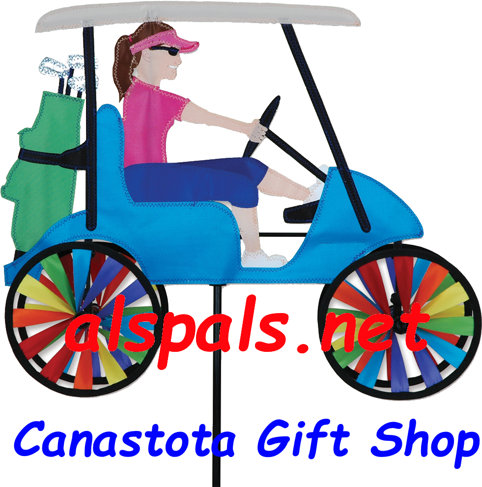 Golf Cart 17" Lady, Vehicle Spinners - Premier Lady Golf Cart Spinner 17 Inch Spinner (1024x1024)
