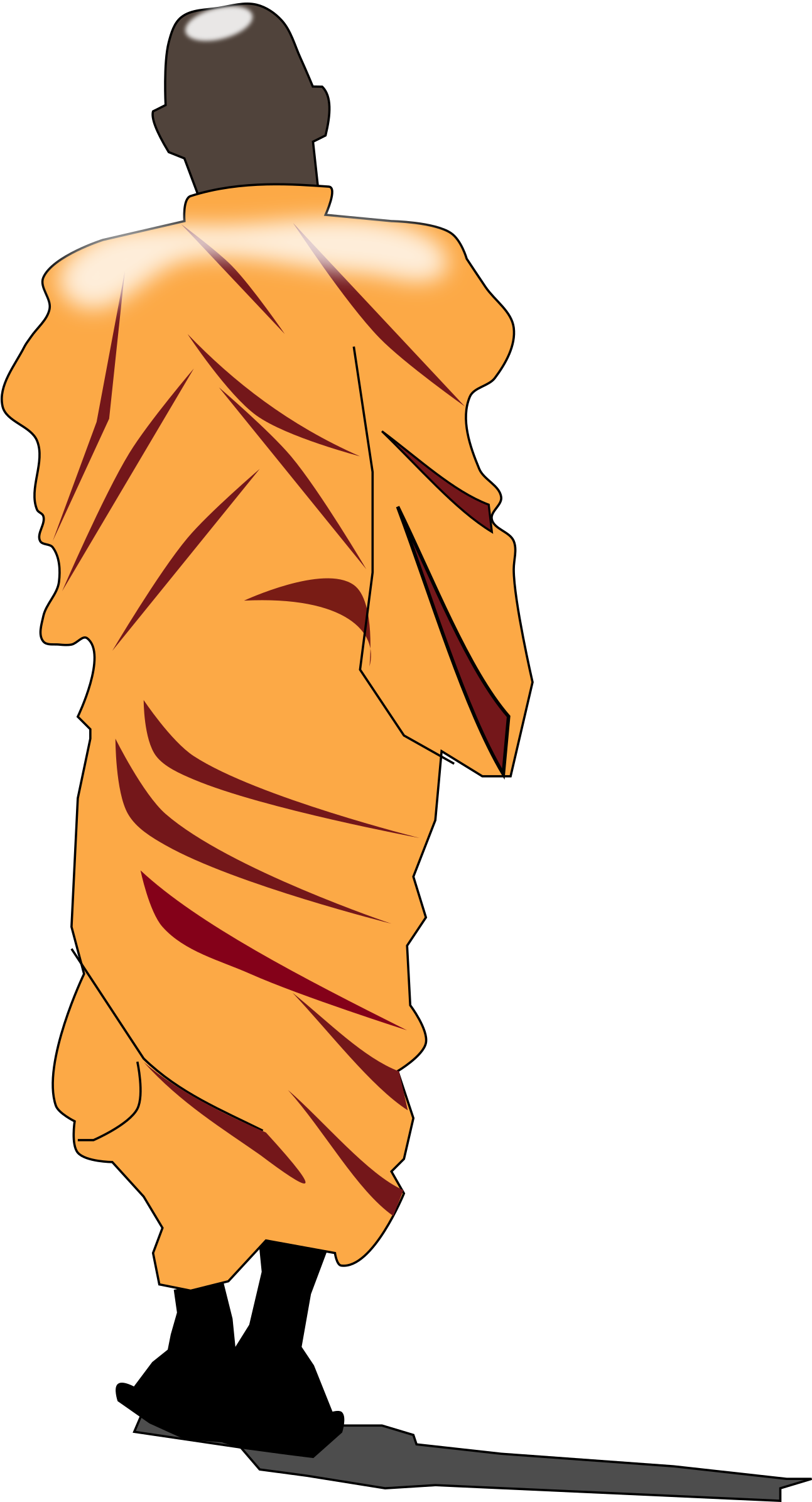 Clipart - Monk Walking - Monk Clipart (1292x2400)