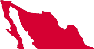 Territory Map Graphic Of The Country Of Mexico - Black Square Sticker 3" X 3" (1000x747)