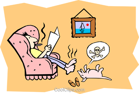 Father's Day Royalty Free Vector Clip Art Illustration - People Relaxing At Home (480x323)