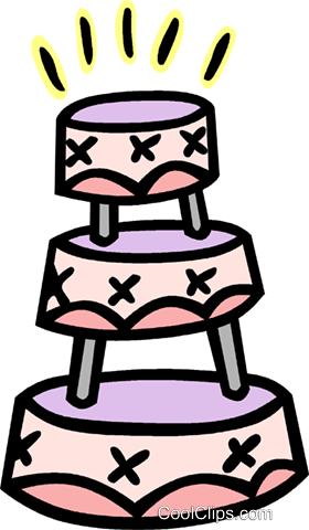 Wedding Cake Royalty Free Vector Clip Art Illustration - Mixed Media (280x480)