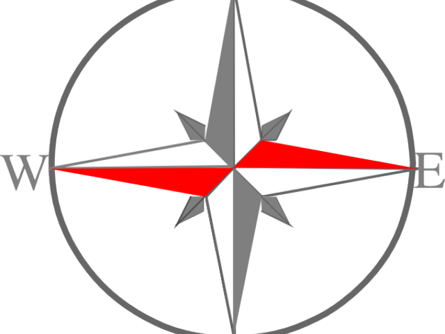 Compass Clipart Grey - North South West East Symbol (640x480)