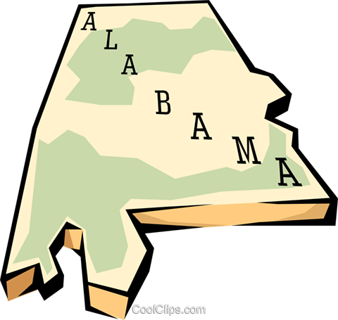 State Map Royalty Free - Alabama History (480x455)