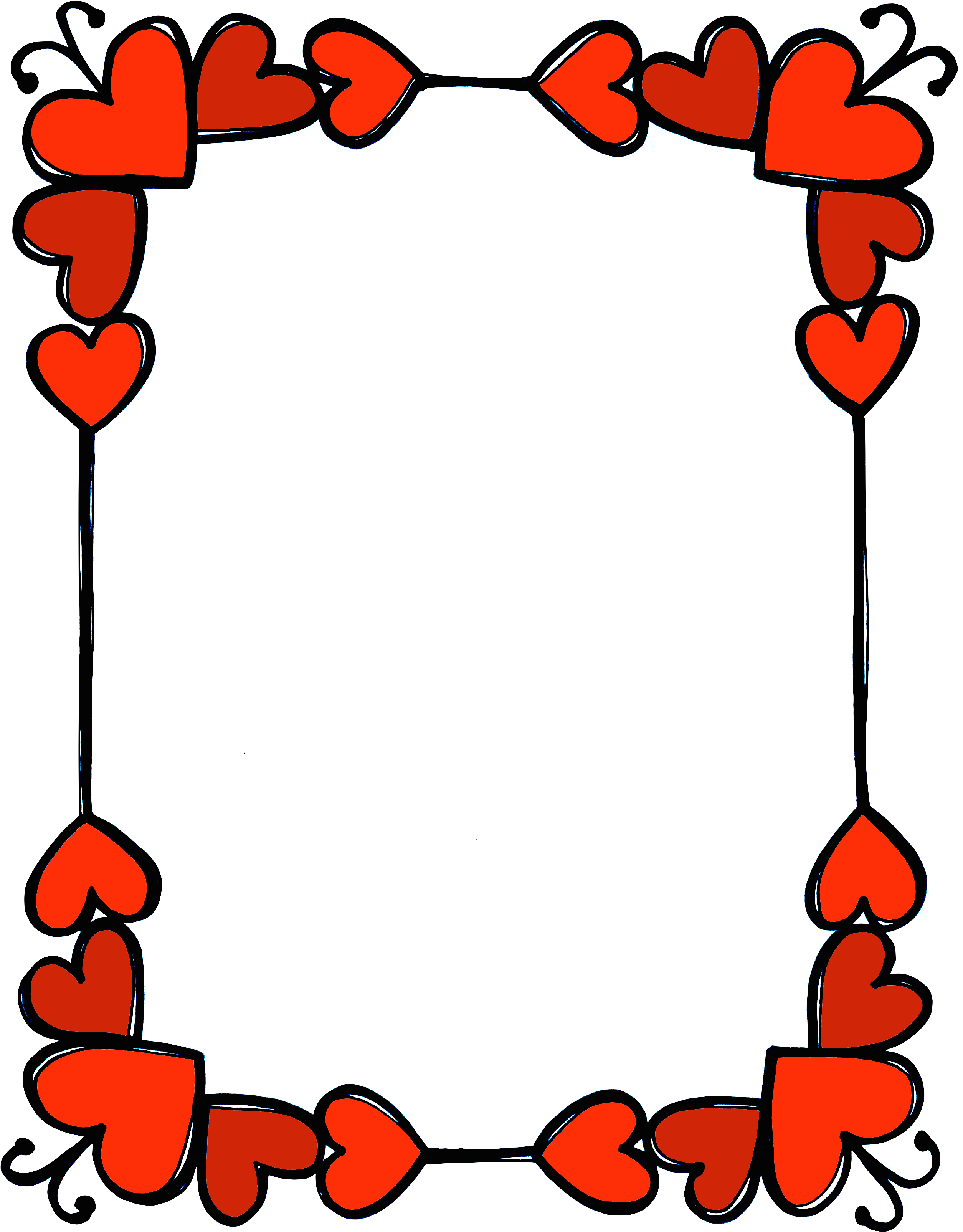 Frames And Clipart - Bordes De Amor Y Amistad (2550x3300)
