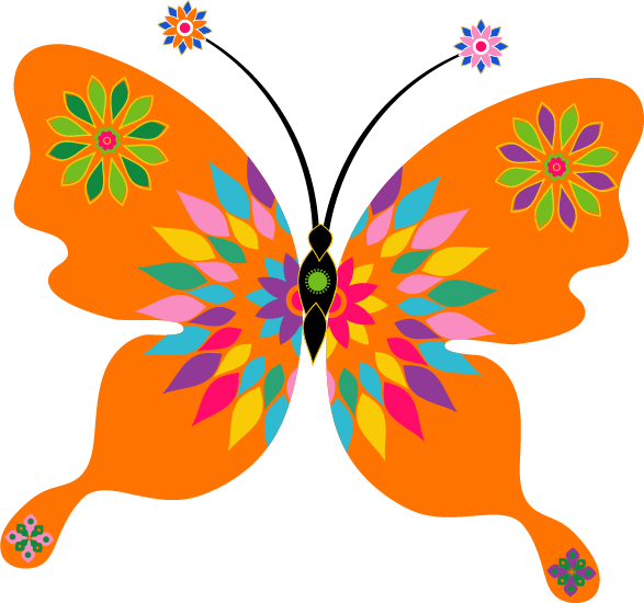‿✿⁀butterflies‿✿⁀ - Butterfly Color Orange Clipart (587x550)
