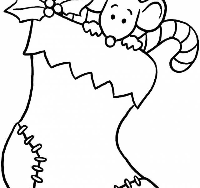 Awesome Printable Christmas Stocking Coloring Pages - Christmas Stocking Black And White (640x600)