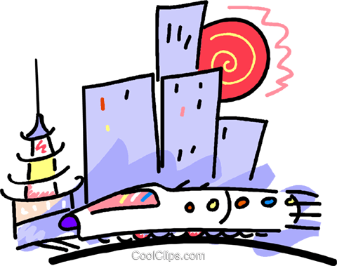 Train Speeding Down The Track In Asia Royalty Free - High-speed Rail (480x379)