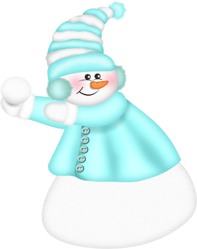 Winter Clipart, Christmas Clipart, Painted Christmas - Snowman (443x500)