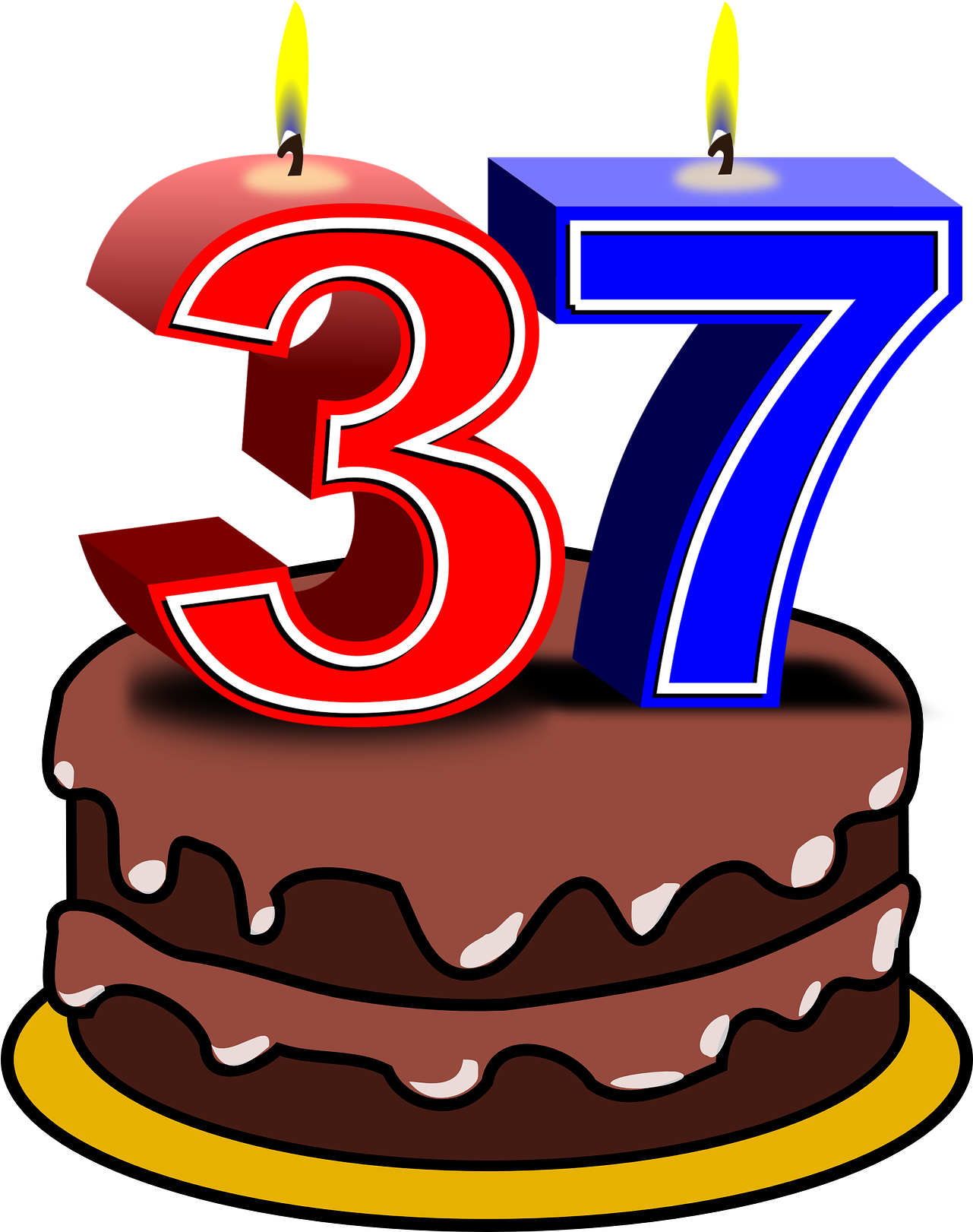 37 Years And Counting - Happy Birthday Cake Art (1377x1794)