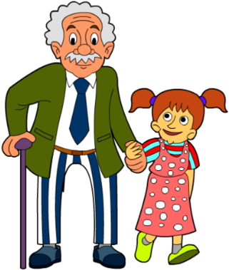 Royalty Free Library Grandfather Clipart Boy - Girl And Grandfather Clipart (420x420)