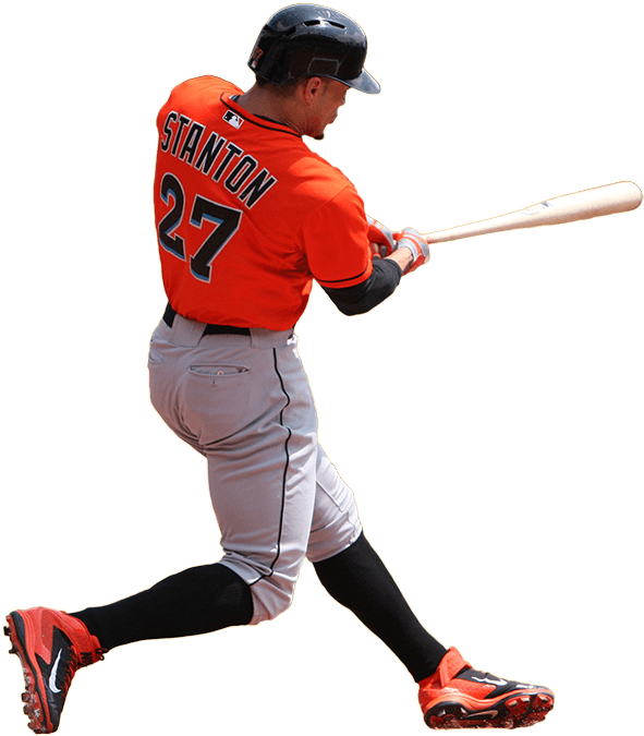 Glove Clipart Baseball Bat - Giancarlo Stanton No Background (591x675)