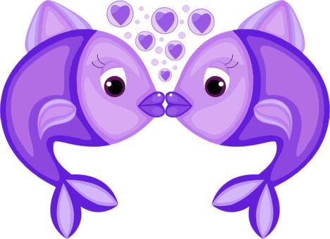Fishing Rods Kissing Gourami Sticker - Fish In Love Clipart (468x340)