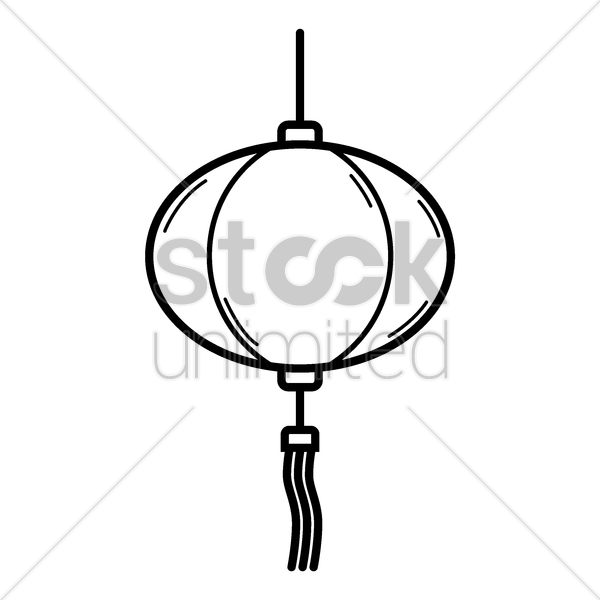 Download Lanterns Chinese Outline Clipart Paper Lantern - Chinese Lantern Outline Black And White (600x600)