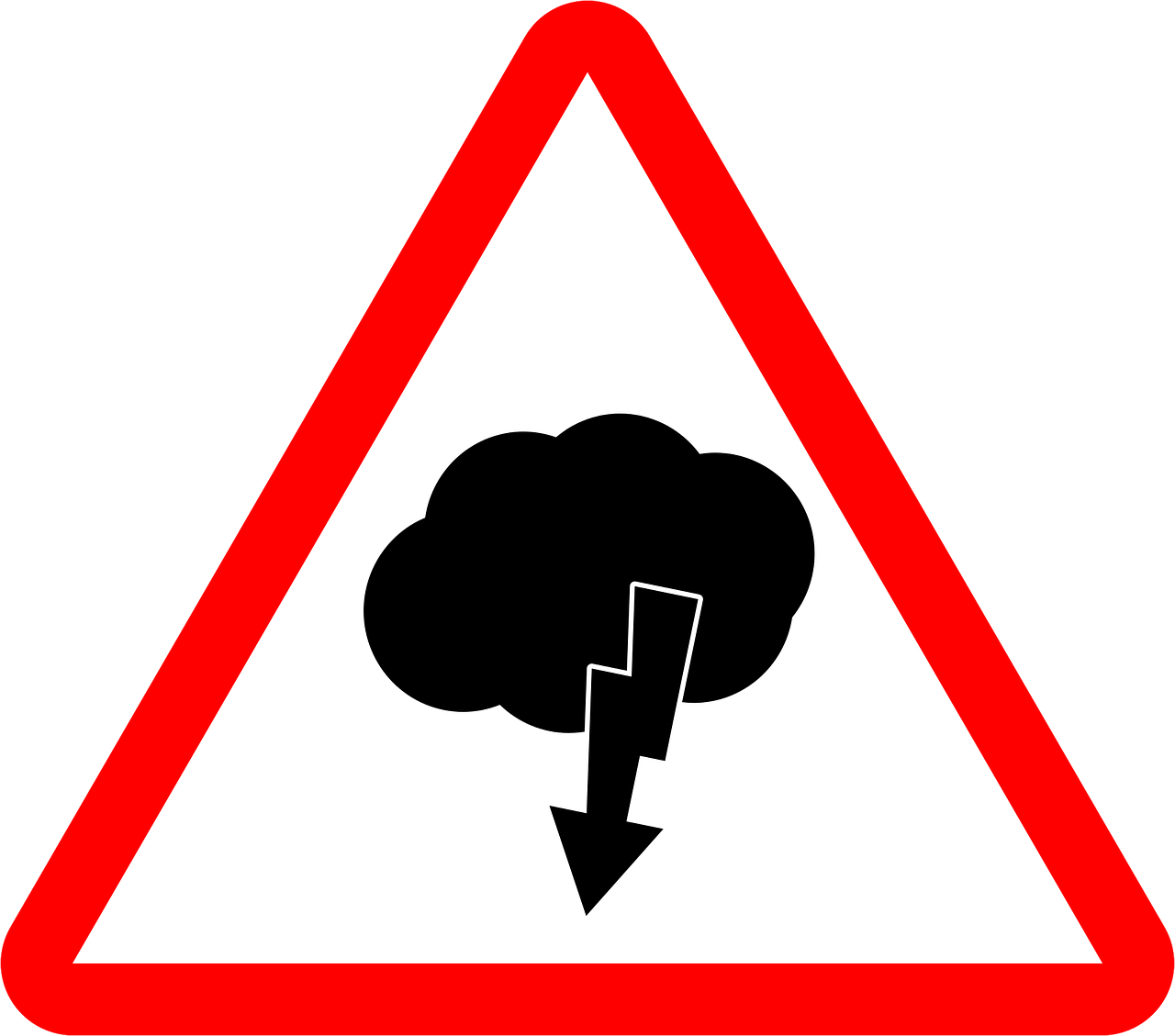 Storm Warning Thunderstorm - Road Sign Cat (1280x1129)