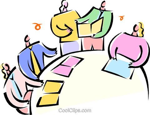 Having A Meeting Royalty Free Vector Clip Art Illustration - Sitzung Clipart (480x368)