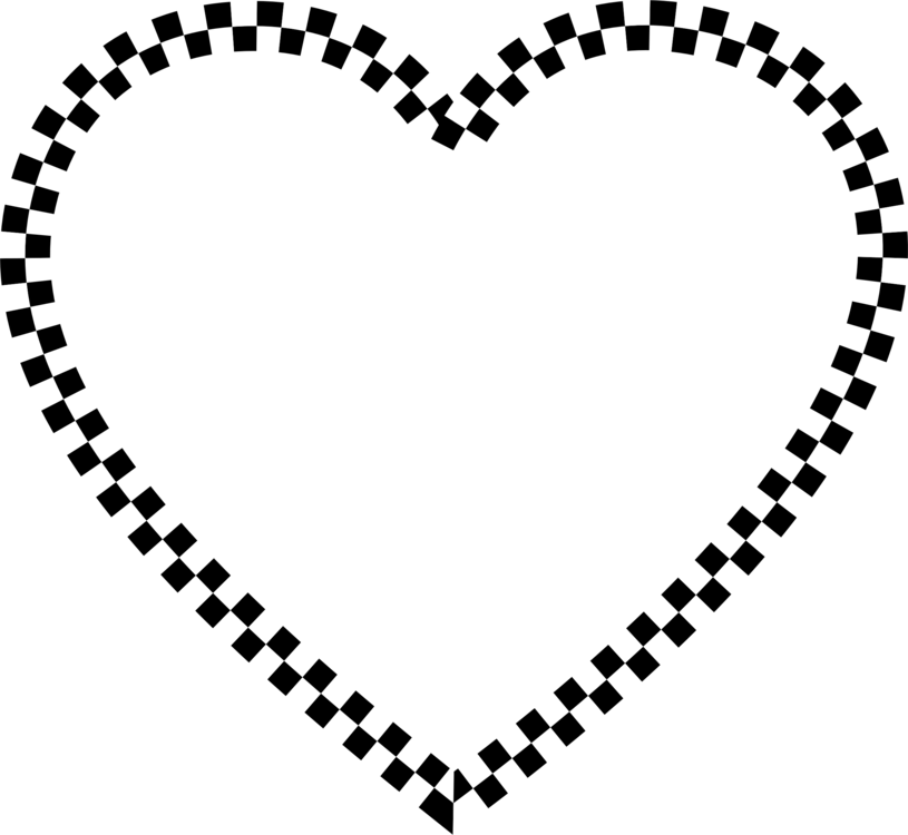 All Photo Png Clipart - Black And White Checkered Heart (815x750)
