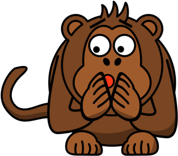 Three Wise Monkeys Cartoon Gorilla Drawing - Three Wise Monkeys Cartoon Gorilla Drawing (385x340)