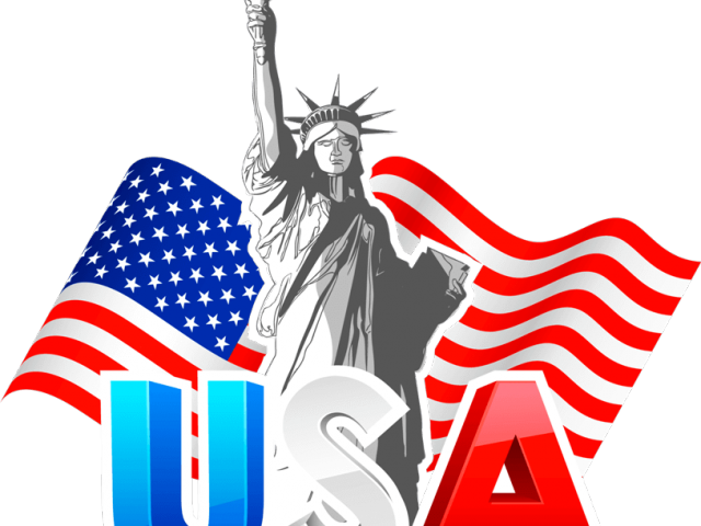Real Estate Investment Clipart Veterans Day - Usa Flag With Statue Of Liberty (640x480)