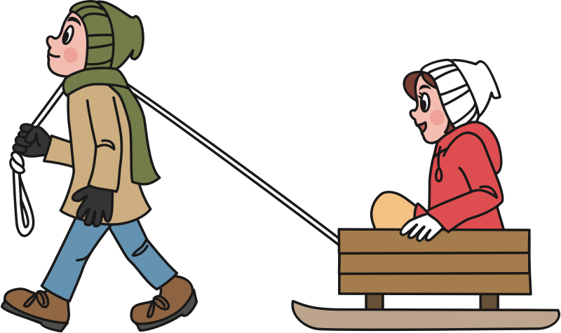 Sledding Computer Icons Download Public Domain - Pulling A Sled Clipart (800x475)