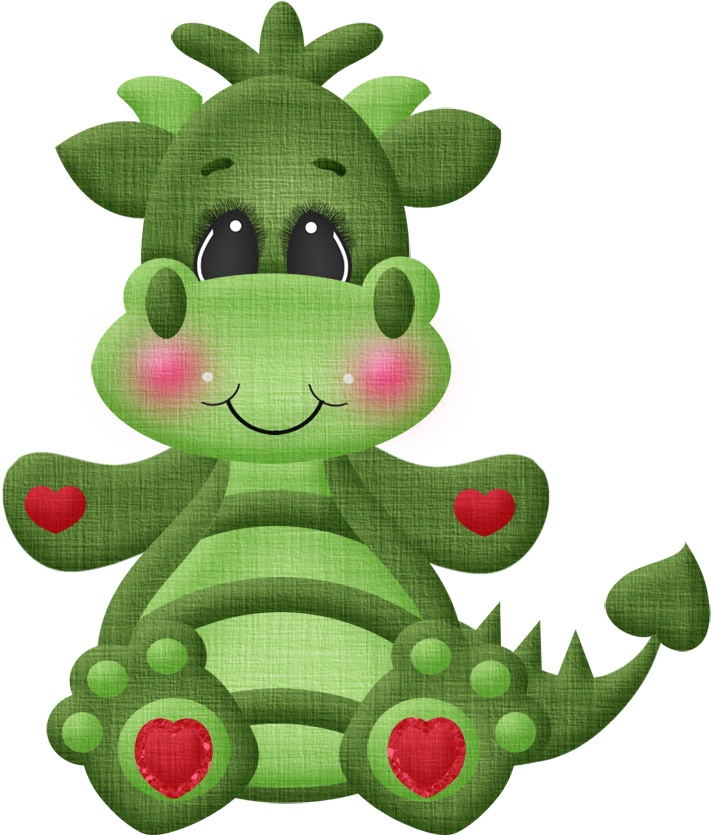 B *✿* Burning Love Cute Dragons, Baby Dragon, Rock - Clipart Etsy Dragão (719x843)