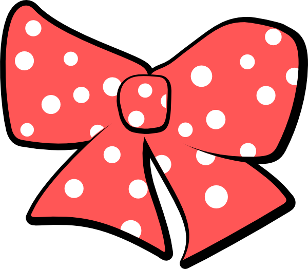 Flobow - Red Polka Dot Bow Clipart (600x524)