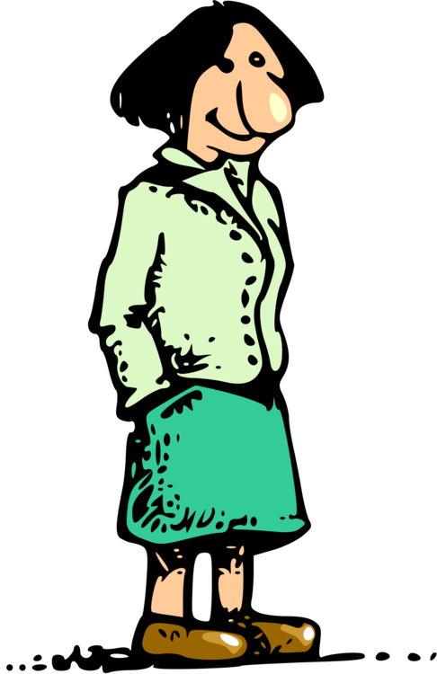 Human Nose Cartoon Woman Drawing Female - Big Nose Cartoon Woman (486x750)