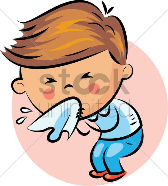 Boy Sneezing Clipart Nasal Congestion Clip Art - Cold And Sneeze Cartoon (540x600)