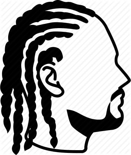 Braids Vector Jpg Black And White Library - Dreadlock Clipart Black And White (432x512)