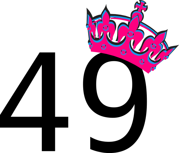 Pink Tilted Tiara And Number 49 Clip Art At Clker Com - 49 Clipart (600x512)