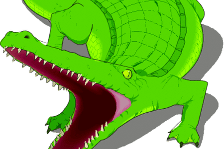 Alligator Clipart Adorable - Crocodile Clip Art (450x300)