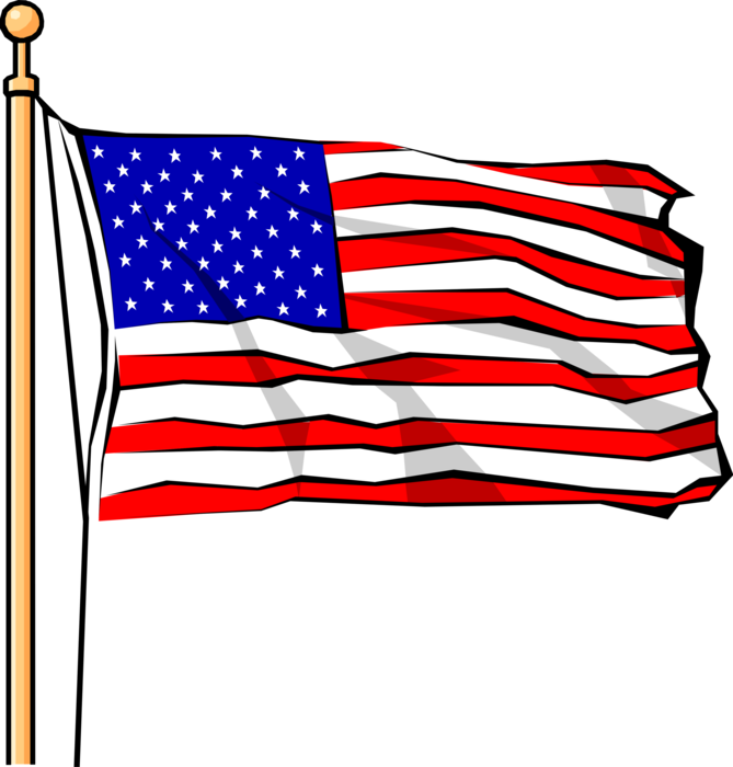 Vector Illustration Of United States Of America Stars - American Flag Clip (669x700)